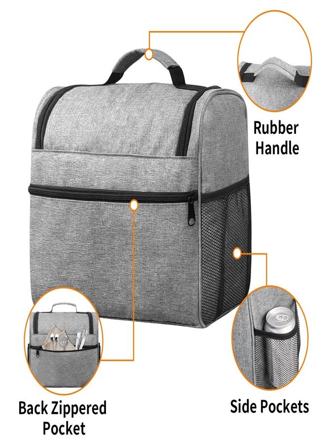 Jenlan Portable Bartender Bag with Handle - Professional Bar Tool Organizer for Travel | Carrying Case for Cocktail Shaker, Mixing Tools, Accessories | Home, Outdoor, Patio Party Essential (Gray) - Image 3